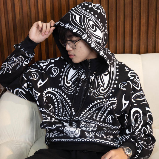 Full Paisley Multifunctional Hoodie