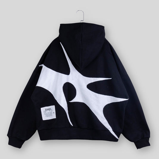 Star Vector Patchwork in Double Zip Hoodie